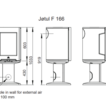 JOTUL F 166 BP černý lak
