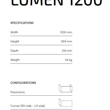 La Nordica LUMEN 1200 rozměry a varianty provedení
