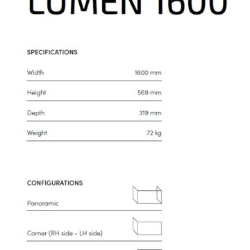 La Nordica LUMEN 1600 rozměry a varianty provedení