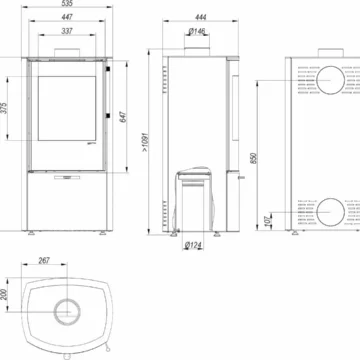 Defro Home CERES 2.0 nákres a rozměry