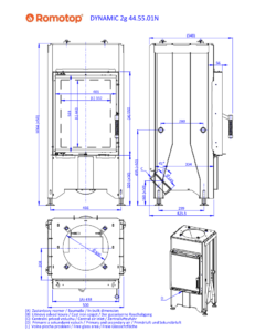 Romotop DYNAMIC 2G 44.55.01N nákres a rozměry