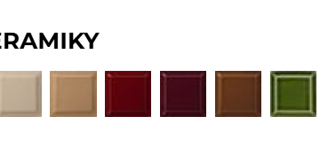 barevné glazury keramiky Romotop 16 barev